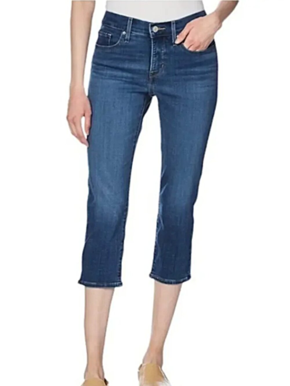 LEVI'S Sculpt Classic Mid Rise Capri Blue Jean--NWT--12